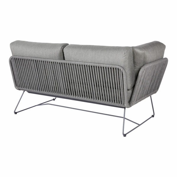 Milos Modulgruppe - lange Ecke links - Dark Grey - Rope-Dunkelgrau/Edelstahl Dunkelgrau/incl. Sitz- und Rückenkissen – Bild 2