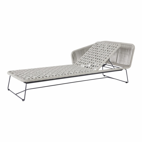 Milos Daybed - links - Light Grey - Rope-Hellgrau/Edelstahl Dunkelgrau/incl. Sitz- und Rückenkissen – Bild 3